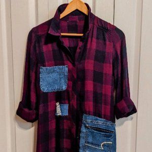 Reworked Denim Patchwork Shirt
